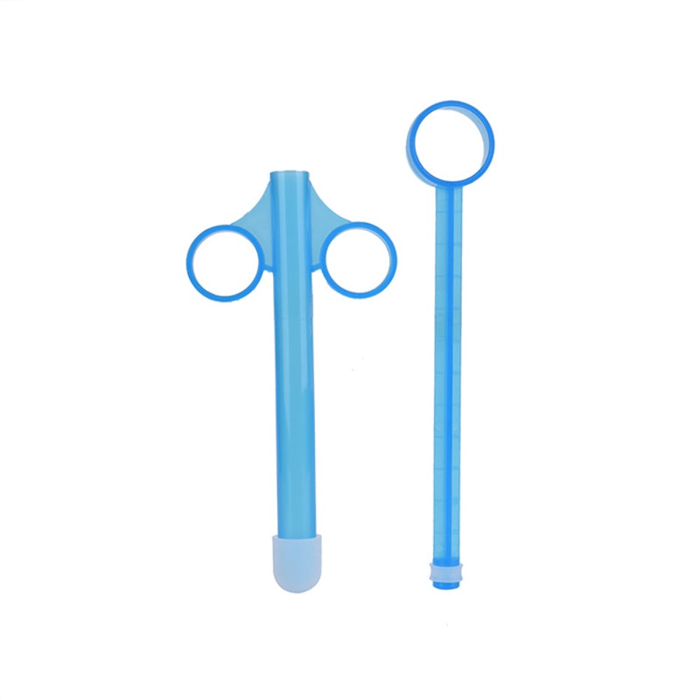 anal or vaginal lubricant injector-blue shown disassembled