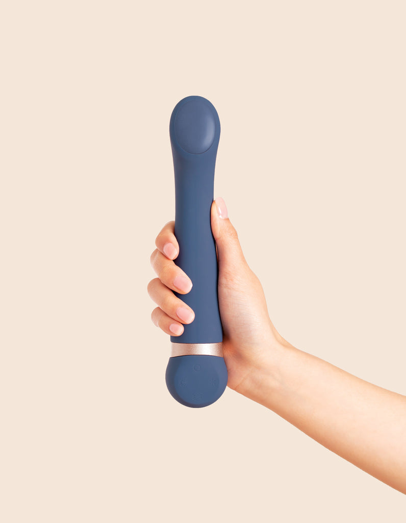 Diea's Hot and Cold vibrator being shown held in female hand