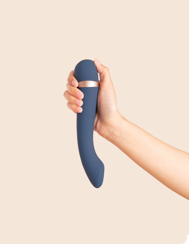 Diea's Hot & Cold vibrator being shown a position as if being used