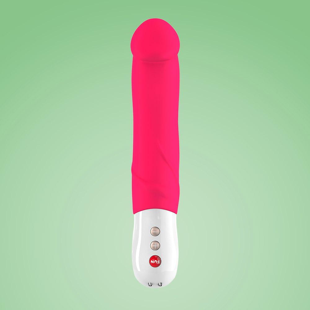  THE BIG BOSS: The Ultimate XL Vibrator by Fun Factory - Hot Pink on institutional green background