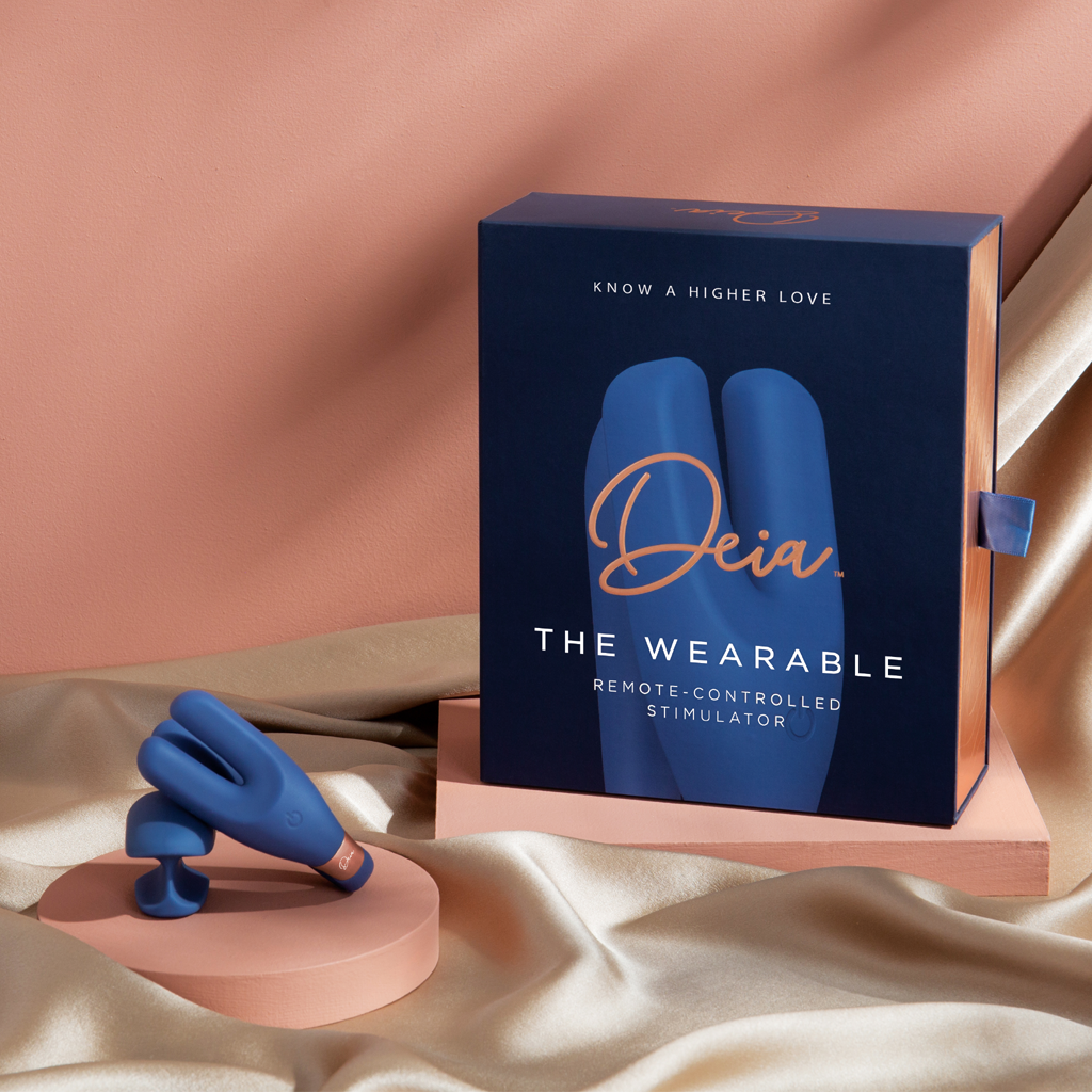 Deia massager - the Wearable vibrator with remote shown out of box with gift box