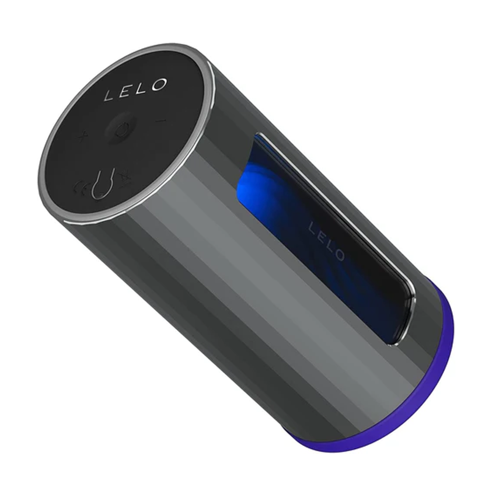 Lelo's Blue F1S V2X Male Masturbation Cup showing the top and side