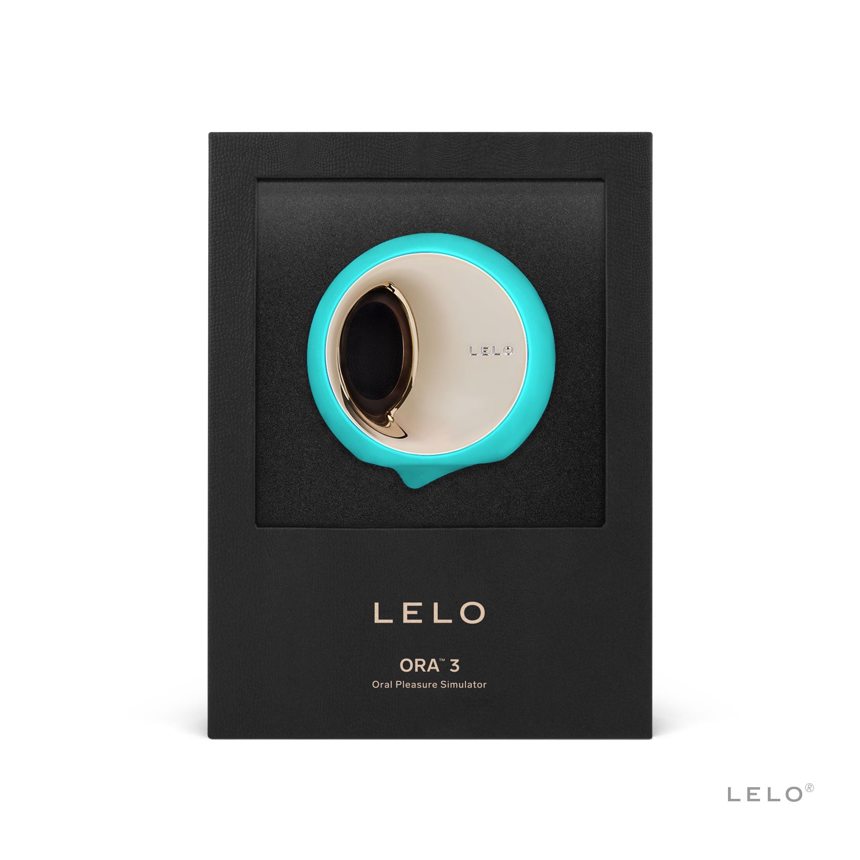 LeLo ORA 3 Pleasure Simulator-Aqua Color-Shown in black display packaging