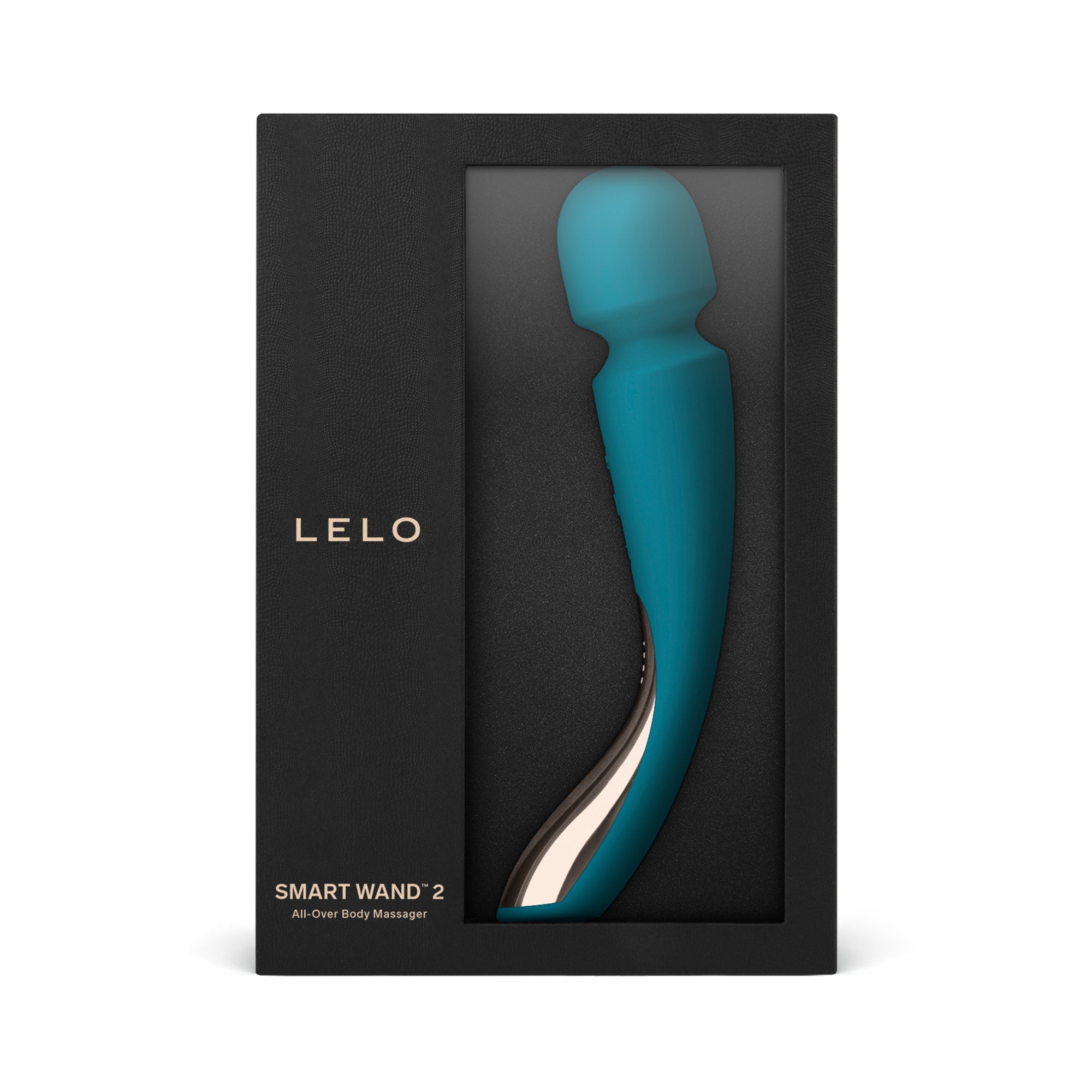 LELO Smart Wand-2 Massager-Ocean Blue color shown in black display packaging
